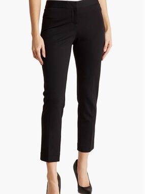 Black Cropped Slim Pull-On Pants